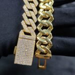 Men's Miami Charm Cuban Link Bracelet In Diamond With 925 Sterling Silver