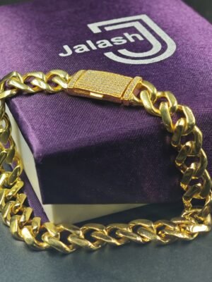 10mm Diamond Lock Part Cuban Charm Bracelet For Men's 925 Sterling Silver