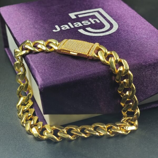 10mm Diamond Lock Part Cuban Charm Bracelet For Men's 925 Sterling Silver