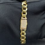 10mm Diamond Lock Part Cuban Charm Bracelet For Men's 925 Sterling Silver