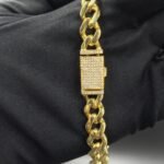 10mm Diamond Lock Part Cuban Charm Bracelet For Men's 925 Sterling Silver