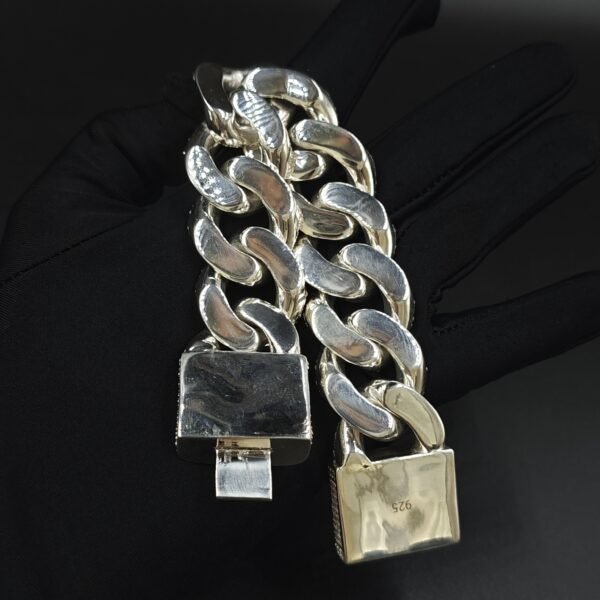 24mm Iced Out Diamond Link Heavy Cuban Bracelet For Men's 925 Sterling Silver