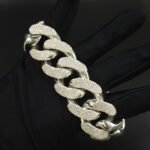 24mm Iced Out Diamond Link Heavy Cuban Bracelet For Men's 925 Sterling Silver