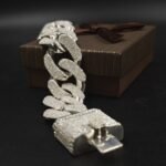 24mm Iced Out Diamond Link Heavy Cuban Bracelet For Men's 925 Sterling Silver