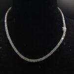 Attractive 5mm Round Diamond Tennis Link Necklace For Men's 925 Sterling Silver