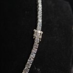 Attractive 5mm Round Diamond Tennis Link Necklace For Men's 925 Sterling Silver