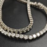 Attractive 5mm Round Diamond Tennis Link Necklace For Men's 925 Sterling Silver