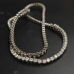 Attractive 5mm Round Diamond Tennis Link Necklace For Men's 925 Sterling Silver