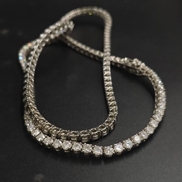 Attractive 5mm Round Diamond Tennis Link Necklace For Men's 925 Sterling Silver