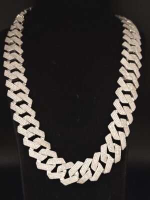 Iced Out Miami Cuban Link Chain Men's Diamond Necklace 925 Sterling Silver