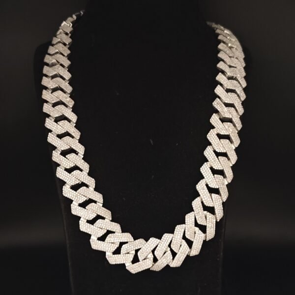 Iced Out Miami Cuban Link Chain Men's Diamond Necklace 925 Sterling Silver