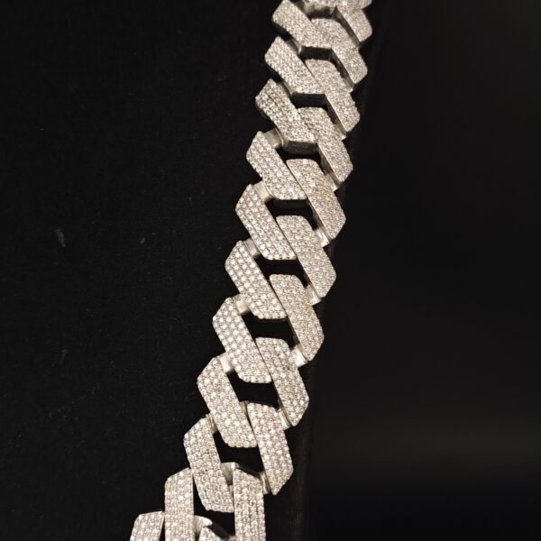 Iced Out Miami Cuban Link Chain Men's Diamond Necklace 925 Sterling Silver