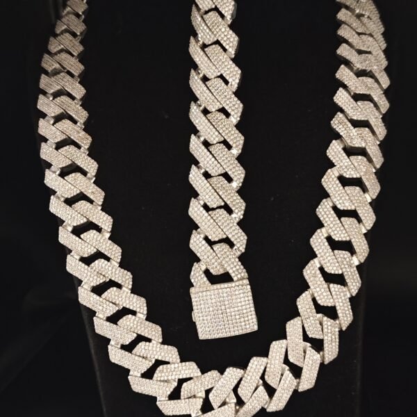 Iced Out Miami Cuban Link Chain Men's Diamond Necklace 925 Sterling Silver