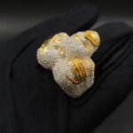 Icy White Diamond Skull Ring 925 Sterling Silver