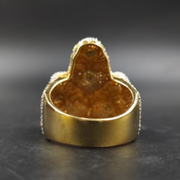 Icy White Diamond Skull Ring 925 Sterling Silver