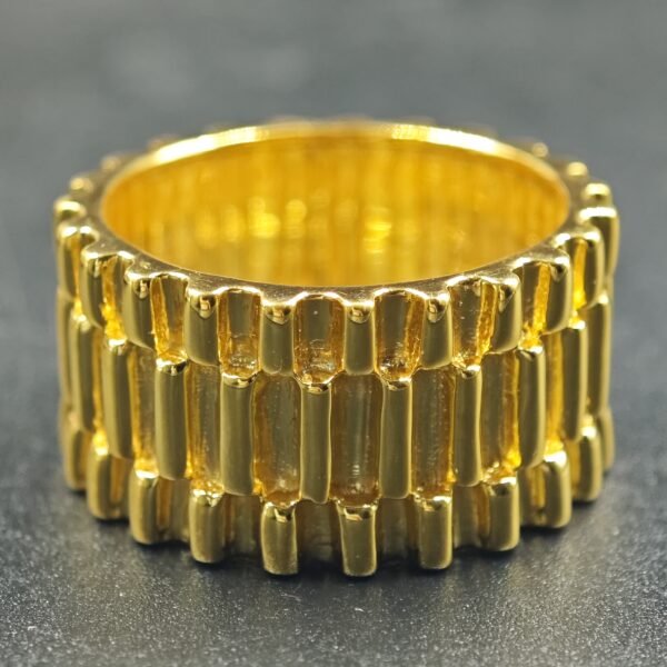 Real Solid Metal Rolex Band Eternity Ring In 925 Sterling Silver