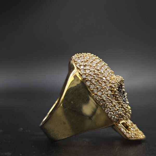 Black & White Diamond Men's Skull Ring 925 Sterling Silver