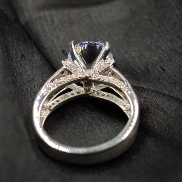 Large Solitaire Diamond Mens Ring 925 Sterling Silver 14k White Gold Plated