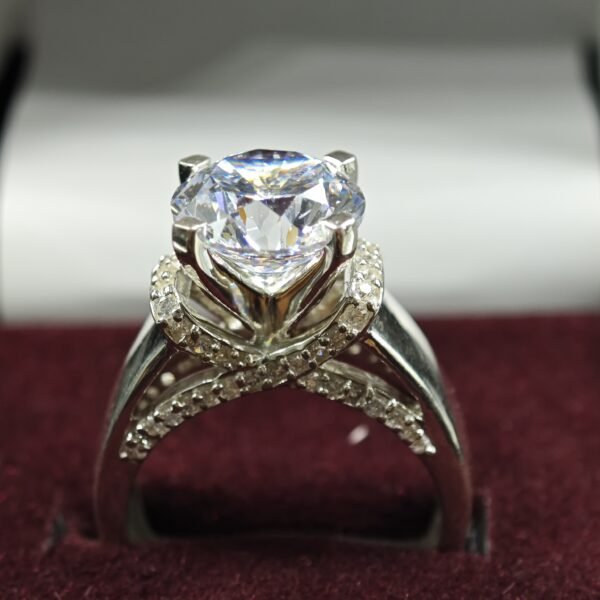 Large Solitaire Diamond Mens Ring 925 Sterling Silver 14k White Gold Plated