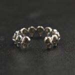 Adjustable Real Solid Metal Skull Toe Ring For Women's 925 Sterling Silver