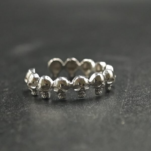 Adjustable Real Solid Metal Skull Toe Ring For Women's 925 Sterling Silver