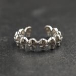 Adjustable Real Solid Metal Skull Toe Ring For Women's 925 Sterling Silver