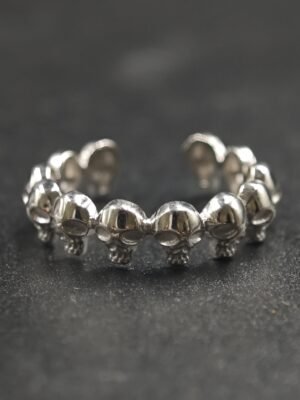 Adjustable Real Solid Metal Skull Toe Ring For Women's 925 Sterling Silver