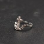 Women's Adjustable Diamond Anchor Toe Ring 925 Sterling Silver