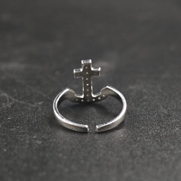 Women's Adjustable Diamond Anchor Toe Ring 925 Sterling Silver