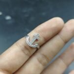 Women's Adjustable Diamond Anchor Toe Ring 925 Sterling Silver