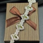 8" Green Lab Created Diamond Men's Wear Cross With Infinity Link Bracelet In White Gold Plated Silver