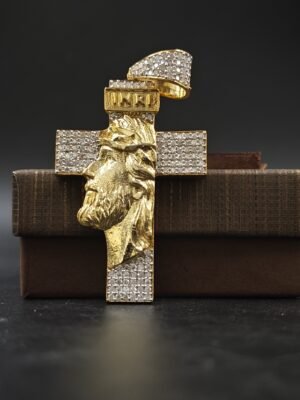 Christmas Day Special Gift For Him VVS Moissanite Attractive Jesus Cross Pendant In 925 Silver