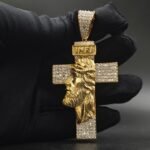 Christmas Day Special Gift For Him VVS Moissanite Attractive Jesus Cross Pendant In 925 Silver