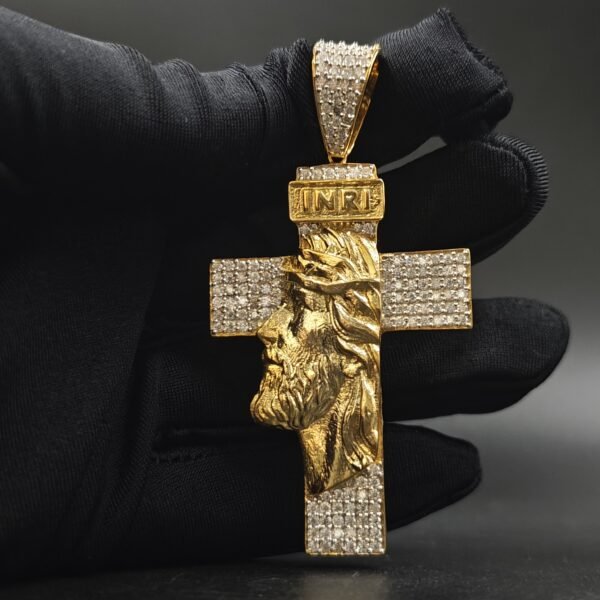 Christmas Day Special Gift For Him VVS Moissanite Attractive Jesus Cross Pendant In 925 Silver