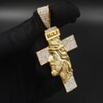 Christmas Day Special Gift For Him VVS Moissanite Attractive Jesus Cross Pendant In 925 Silver