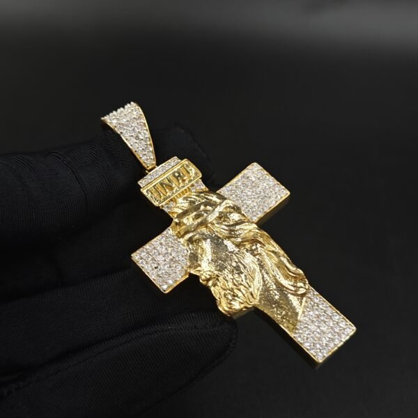 Christmas Day Special Gift For Him VVS Moissanite Attractive Jesus Cross Pendant In 925 Silver