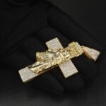 Christmas Day Special Gift For Him VVS Moissanite Attractive Jesus Cross Pendant In 925 Silver