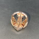 Men's Round & Baguette Real Moissanite Studded Iced Cross Ring In Rose Gold Plated Silver