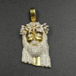 Religious Jesus Face Pendant For Men's Genuine Moissanite Real 925 Silver