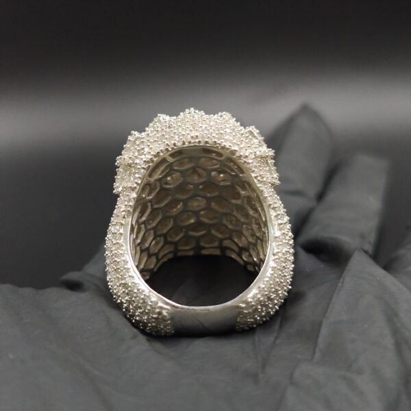 Christmas Day Gift For Your Husband Natural Moissanite Unique Style Jesus Head Ring In Pure 925 Stering Silver