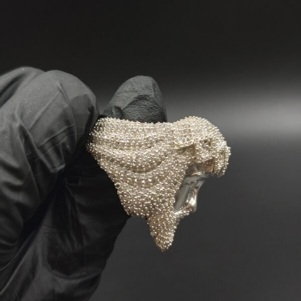 Christmas Day Gift For Your Husband Natural Moissanite Unique Style Jesus Head Ring In Pure 925 Stering Silver