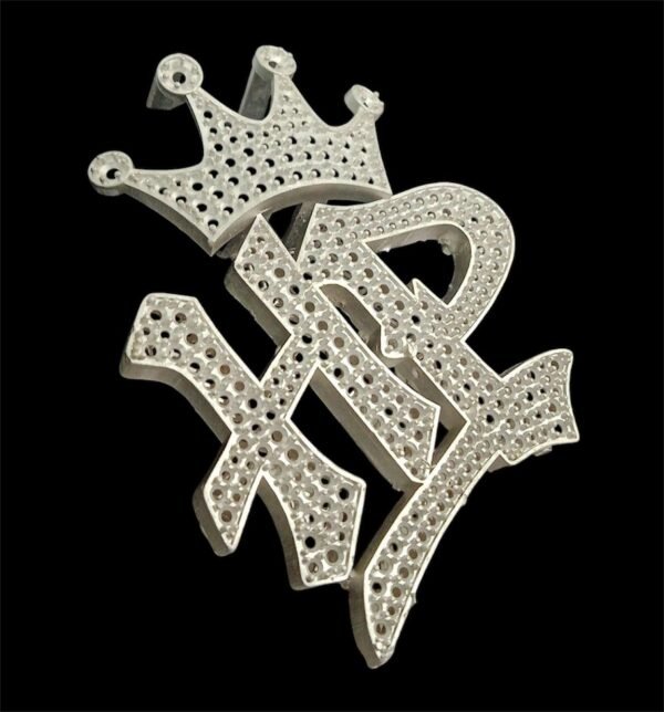 Custom Mens Pendant lab grown diamonds 925 sterling silver