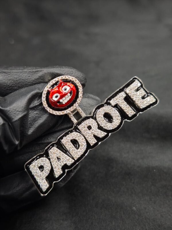 Custom  PADAROTE Pendant, 925 Silver and Tester passing moissanite