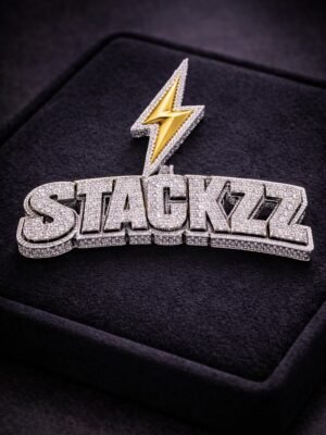 Custom men’s pendant in 925 silver and Tester passing moissanite 1.8 inches