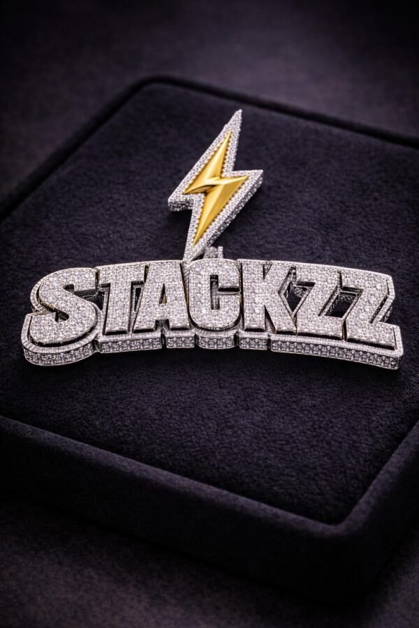 Custom men’s pendant in 925 silver and Tester passing moissanite 1.8 inches