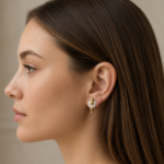 Praying Angel Moissanite Stud Earrings – Gold Finish Hip-Hop Jewelry