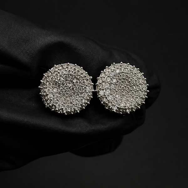 Moissanite Cluster Stud Earrings In 925 Sterling Silver.