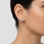 Classic Round Halo Moissanite Cluster Stud Earrings | 925 Sterling Silver