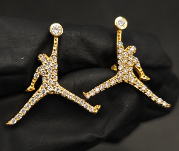 Men’s Moissanite Basketball Player Stud Earrings – Iced 925 Sterling Silver Hip Hop Jewelry