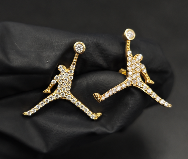Men’s Moissanite Basketball Player Stud Earrings – Iced 925 Sterling Silver Hip Hop Jewelry